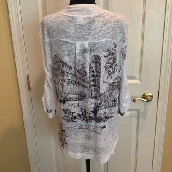 Talk of the Walk Italian Sparkle Button Sleeve Top, Size M NWT - Picture 6 of 9